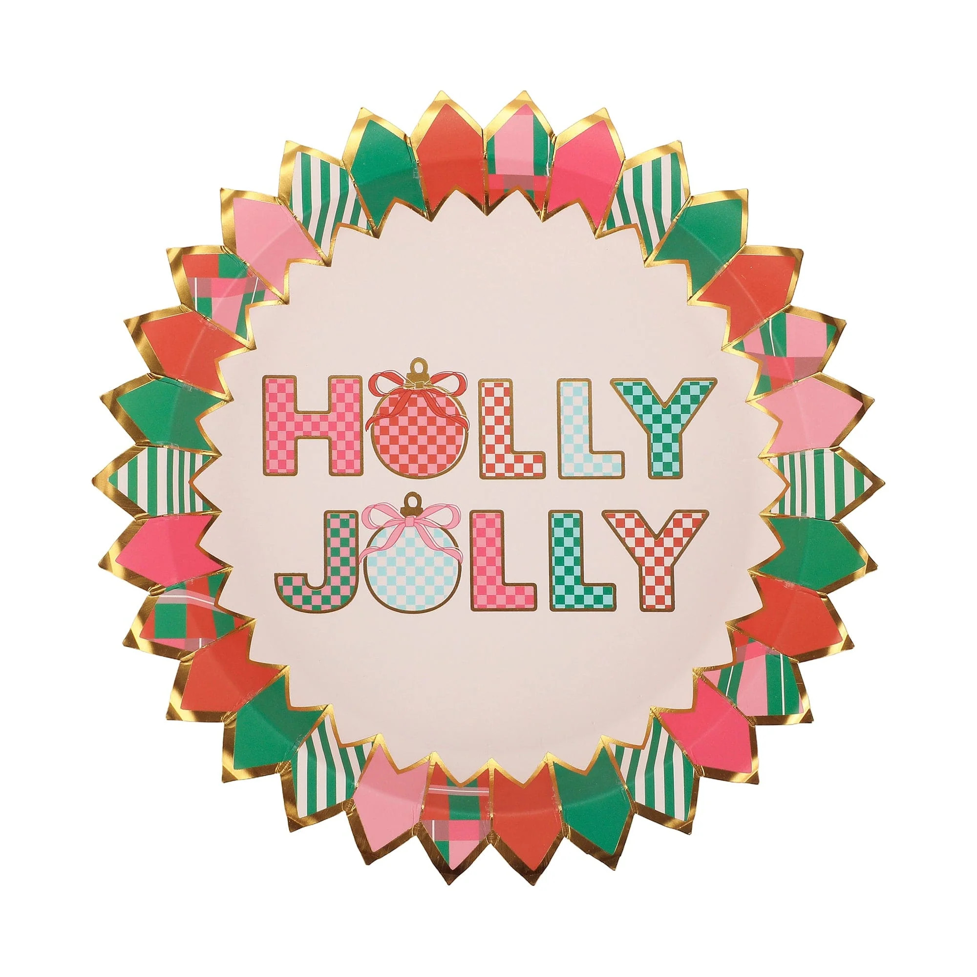 Holly Jolly Christmas Dessert Plates (10 count) | Packed Party