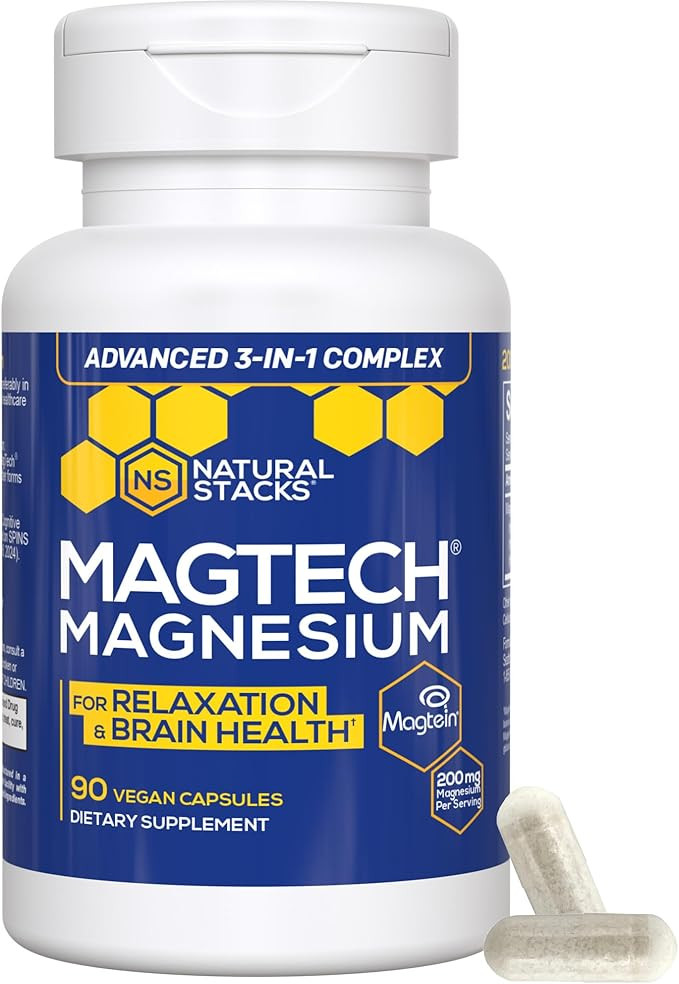MagTech Magnesium Supplement - 3 Forms of Magnesium: Magtein L-Threonate, Glycinate & Taurate - 2... | Amazon (US)