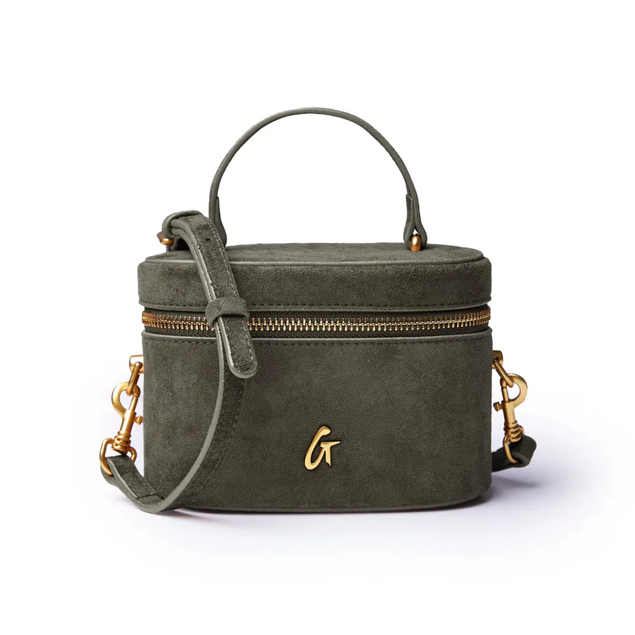 MINI SUEDE VANITY BAG - OLIVE GREEN | Glam-Aholic Lifestyle