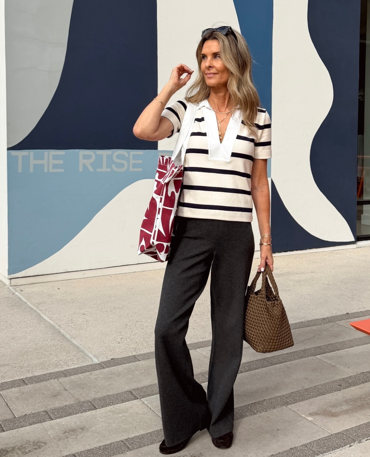 -Maybe a favorite top I’ve worn in a long time! Knit/cotton material. Sz XS 
-Knit pants a flattering and TTS I’m 5’6”
-Loafers TTS 


#LTKWorkwear #LTKOver40 #LTKootd