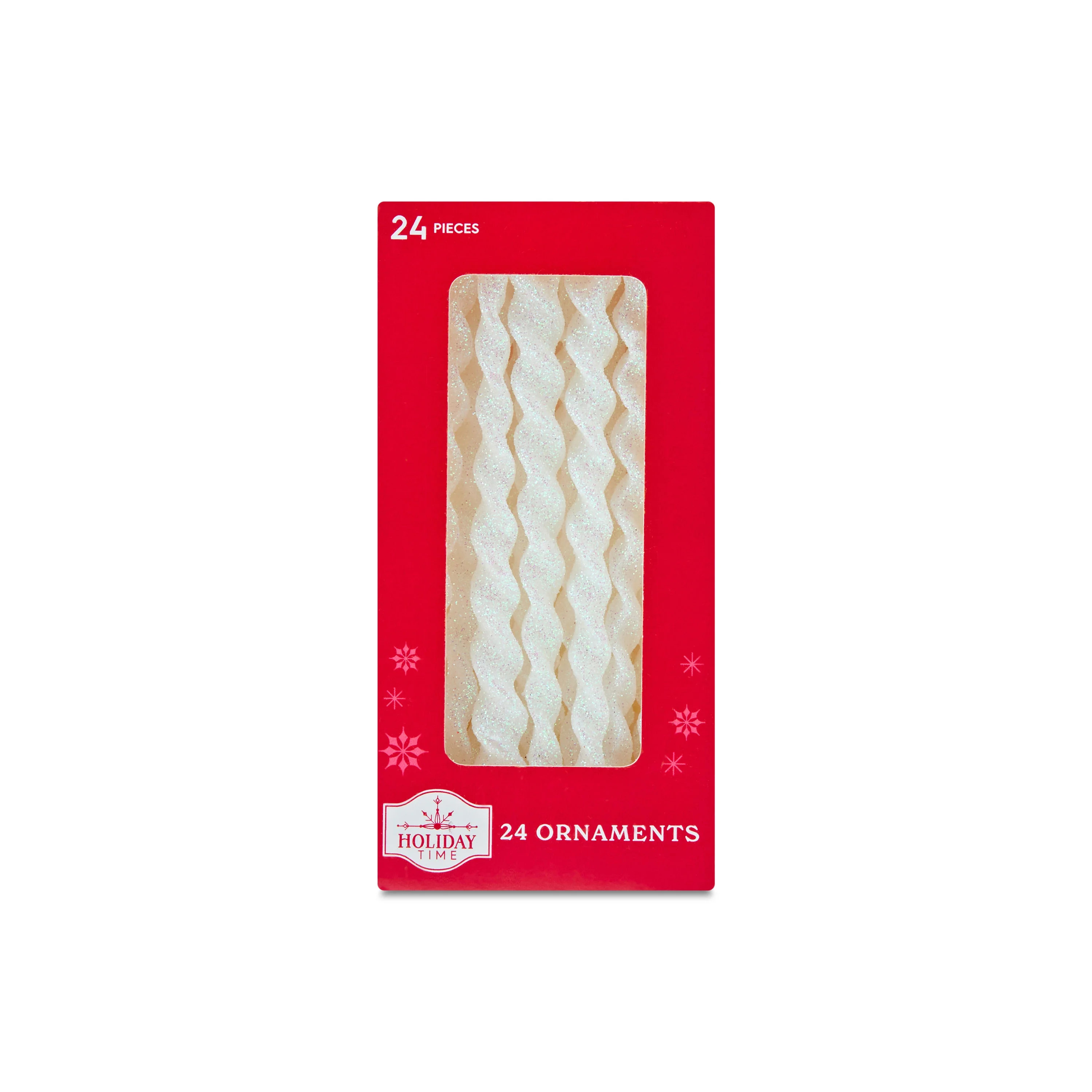 Adornos Navideños de Carámbano con Purpurina Blanca, 5.3", 24 Unidades, de Holiday Time | Walmart (US)