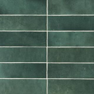 Cloe Rectangle Glossy Green 2 in. x 8 in. Ceramic Wall Tile (10.64 sq. ft./Case) | The Home Depot