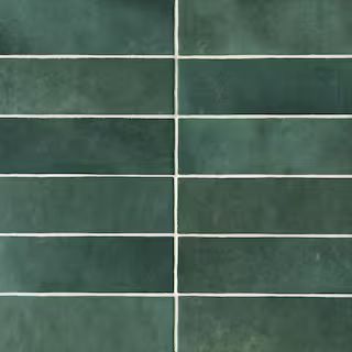 Cloe Rectangle Glossy Green 2 in. x 8 in. Ceramic Wall Tile (10.64 sq. ft./Case) | The Home Depot