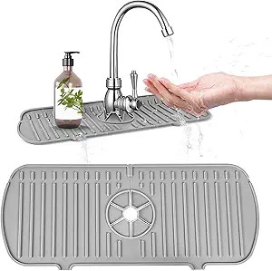 Aantnacb Kitchen Sink Splash Guard, Silicone Sink Faucet Mat Splash Guard Drying Mat for Kitchen ... | Amazon (US)