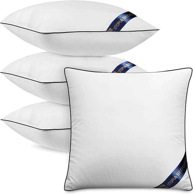 Utopia Bedding Throw Pillow Inserts (Pack of 4, White), 18 x 18 Inches Decorative Indoor Pillows ... | Amazon (US)