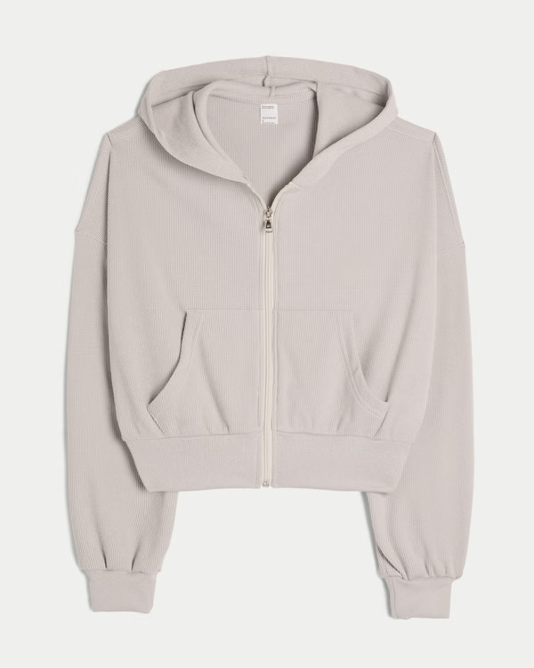 Women's Gilly Hicks Cozy Waffle Zip-Up Hoodie | Women's Clearance | HollisterCo.com | Hollister (US)