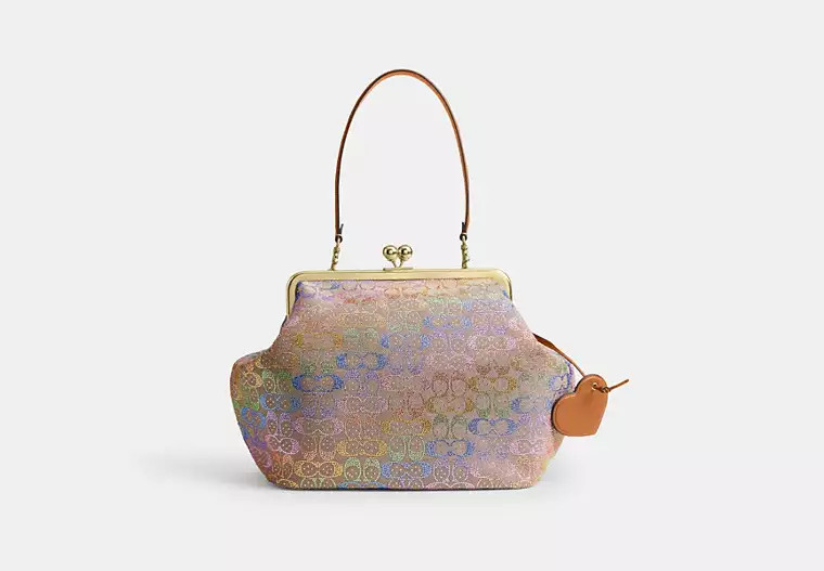 Kisslock Frame Bag 30 In Crystal Signature Jacquard | Coach (US)