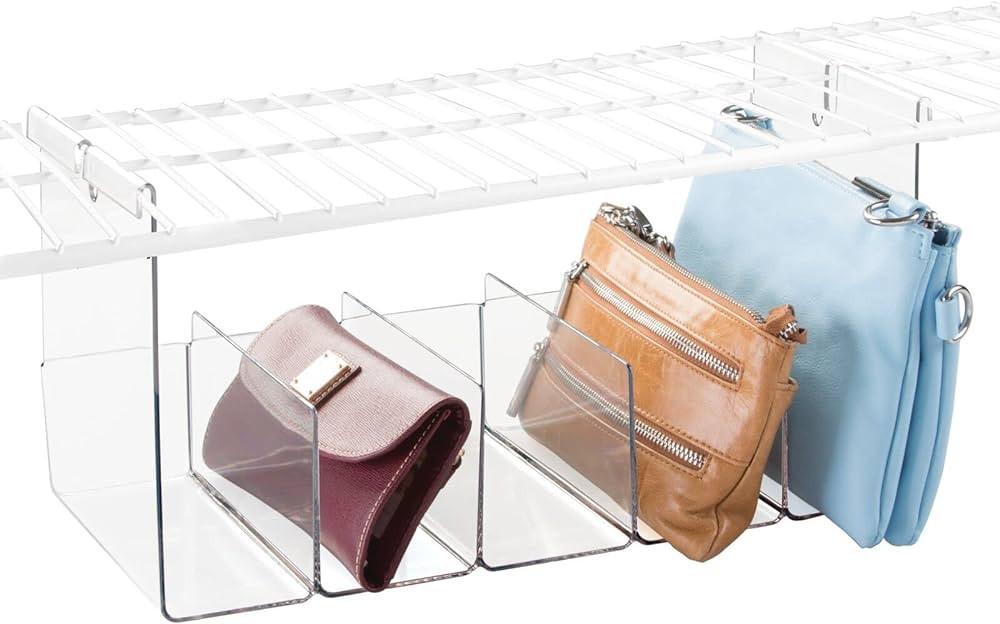 mDesign Plastic 5 Compartment Hanging Closet Storage Organizer Tray, Divided Sections for Holding... | Amazon (US)