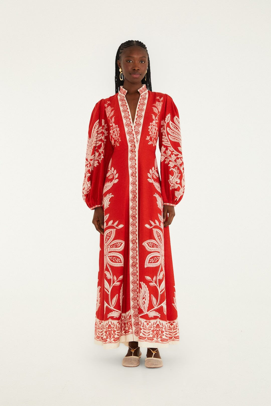 Red Miranda Lenzing Ecovero Euroflax Maxi Dress | FARM Rio | FarmRio (US)