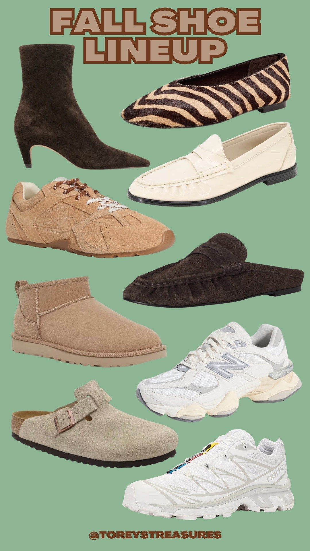 Fall shoes that I’m loving and wearing!! They’re all so good. Fall flats, fall suede slides, fall sneakers and more!