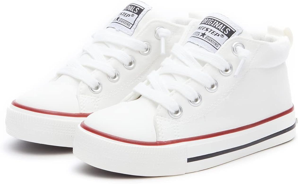 Weestep Toddler Little Kid Boys and Girls Classic Cotton Slip On Mid Top Sneakers | Amazon (US)