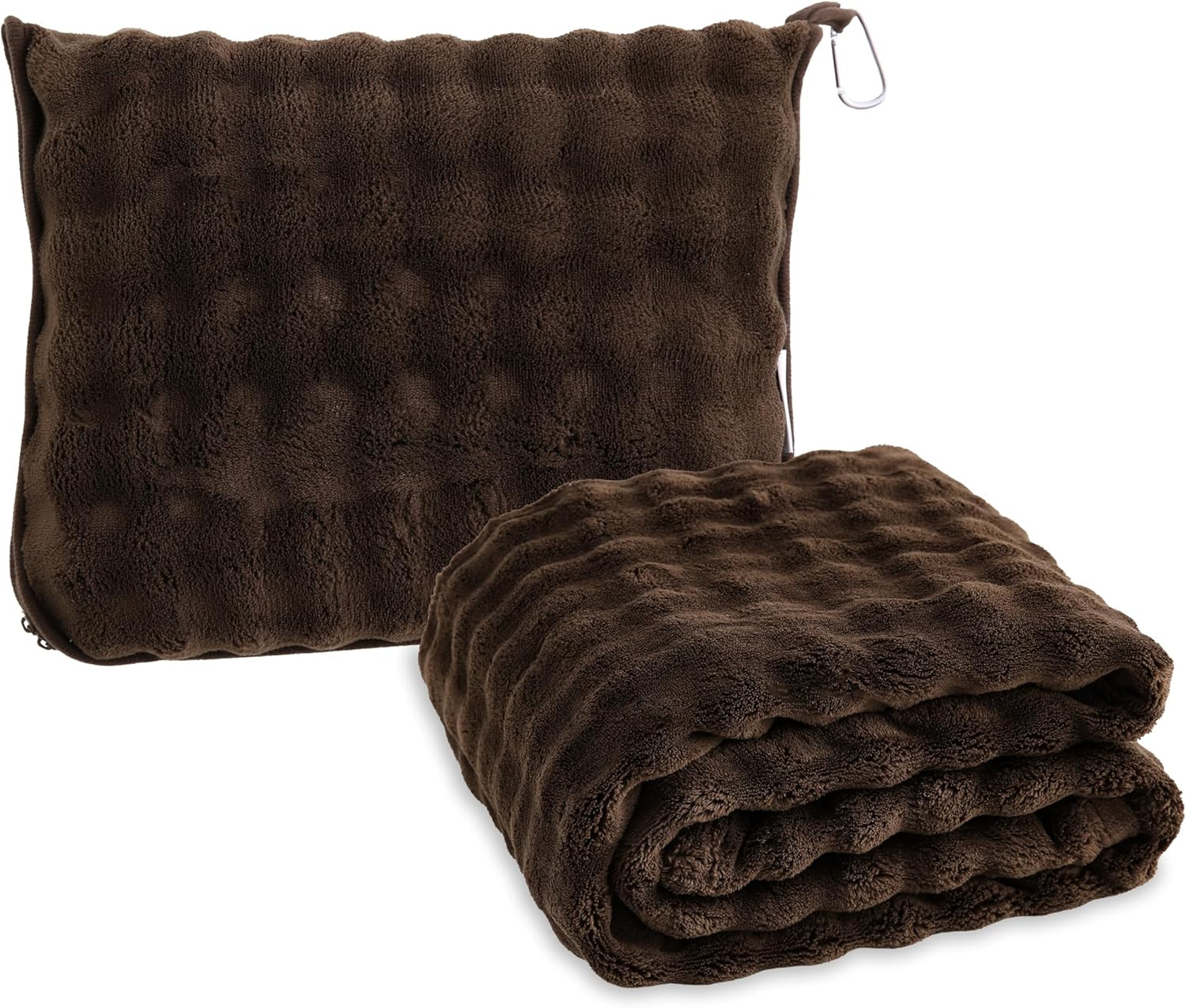 Soft Cozy Travel Blanket for Airplane Train and Car, Brown | Amazon (US)