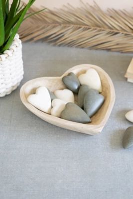 Hand Carved Wooden Heart Bowl, Natural | Ashley Homestore