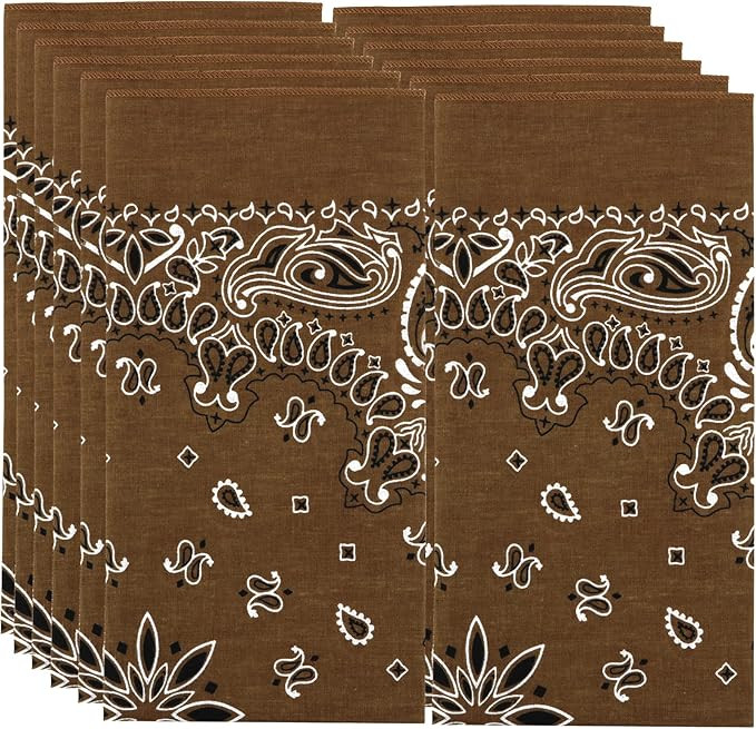 MW Watersports Cotton Bandanas, Bulk 12 Pack - Ideal For Men And Women Cool Handkerchief, Headban... | Amazon (US)