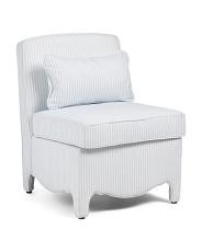 25X34 Blanche Striped Swoop Front Accent Chair With Lumbar Pillow, Polyester | TJ Maxx