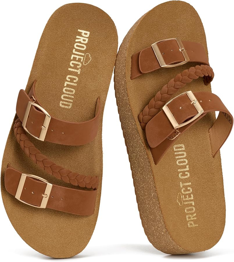 Project Cloud Platform Sandals Women - Eco-Crafted Leather Womens Summer Shoes with Lightweight A... | Amazon (US)