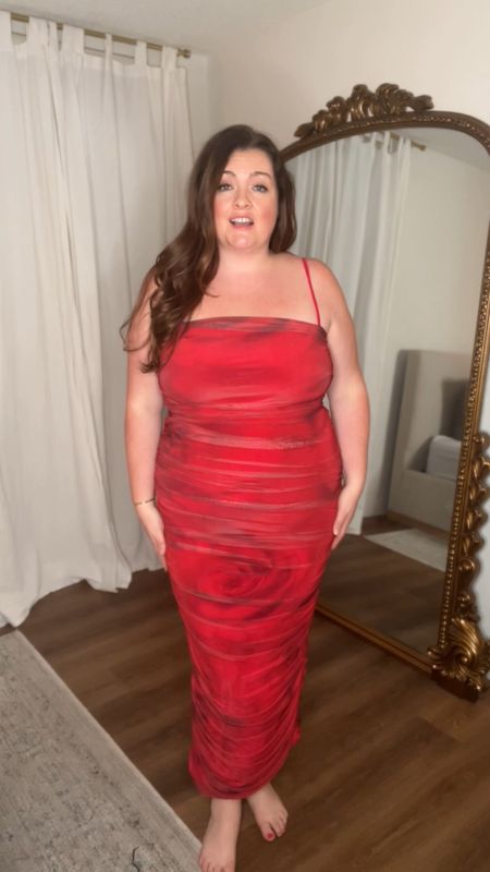 Valentine's Day outfit idea for Plus sizes wearing a size 16 has lots of stretch. Extra snatch she will fit up to probably a size 20. 

#LTKSeasonal #LTKplussize #LTKover40