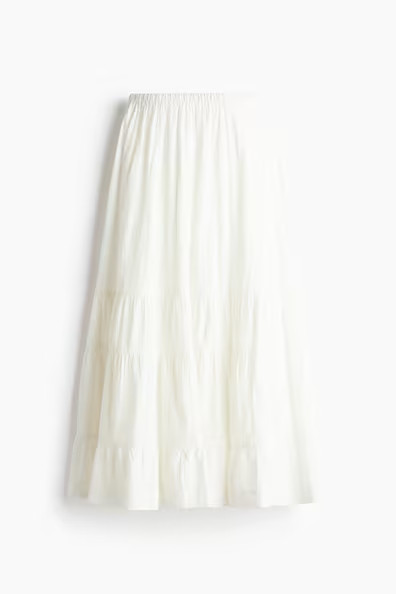 H & M - Maxirock aus Plumetis - Weiß - Damen | H&M (DE, AT, CH, NL, FI)