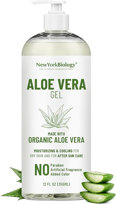 New York Biology Aloe Vera Gel for Face, Skin and Hair \u2013 From Fresh Organic Aloe Vera Plant ... | Amazon (US)