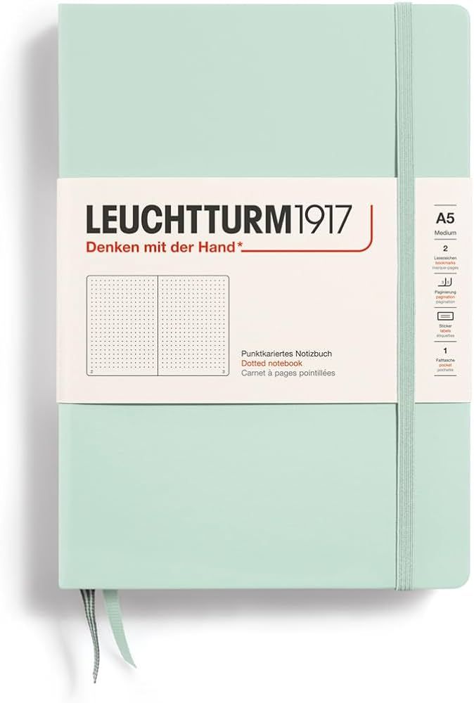 LEUCHTTURM1917 - Natural Colors - Hardcover Notebook - 251 Numbered Pages (Dotted Paper, Mint Gre... | Amazon (US)