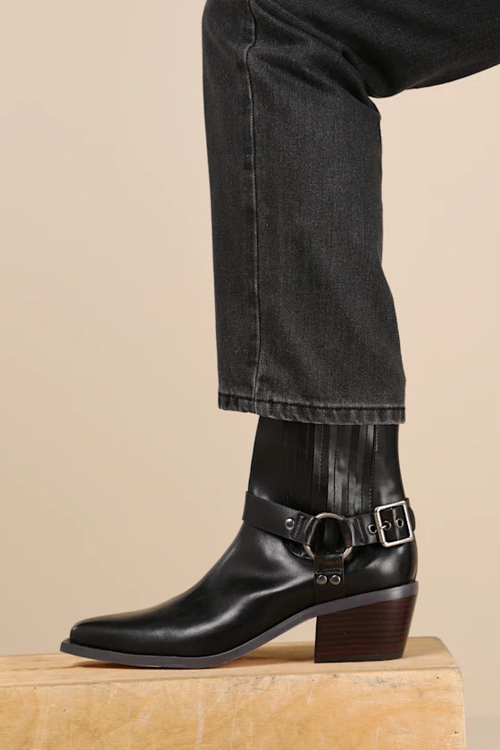 Karson Dark Brown Distressed Moto Ankle Boots | Lulus