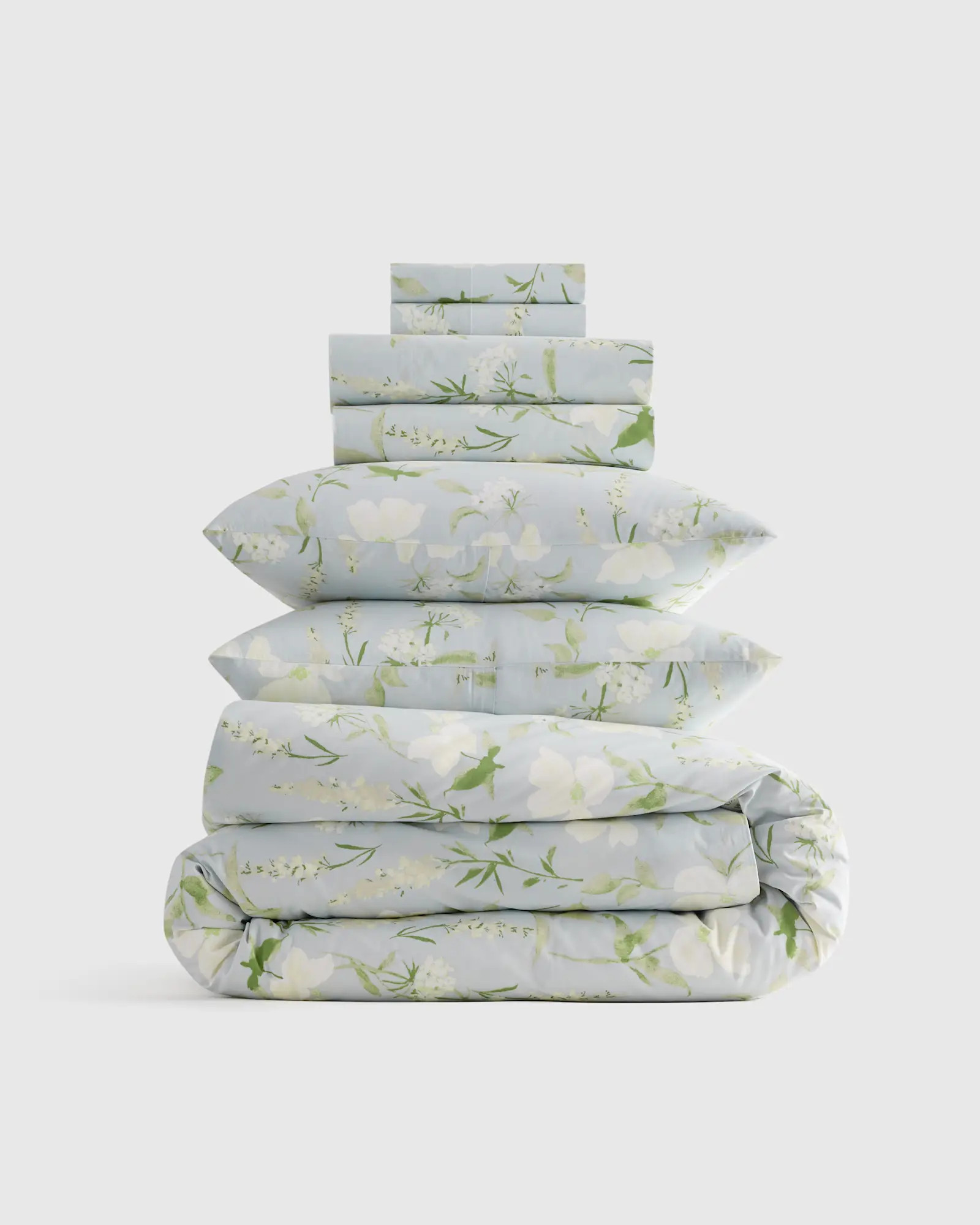 Classic Organic Percale Floral Deluxe Bedding Bundle | Quince