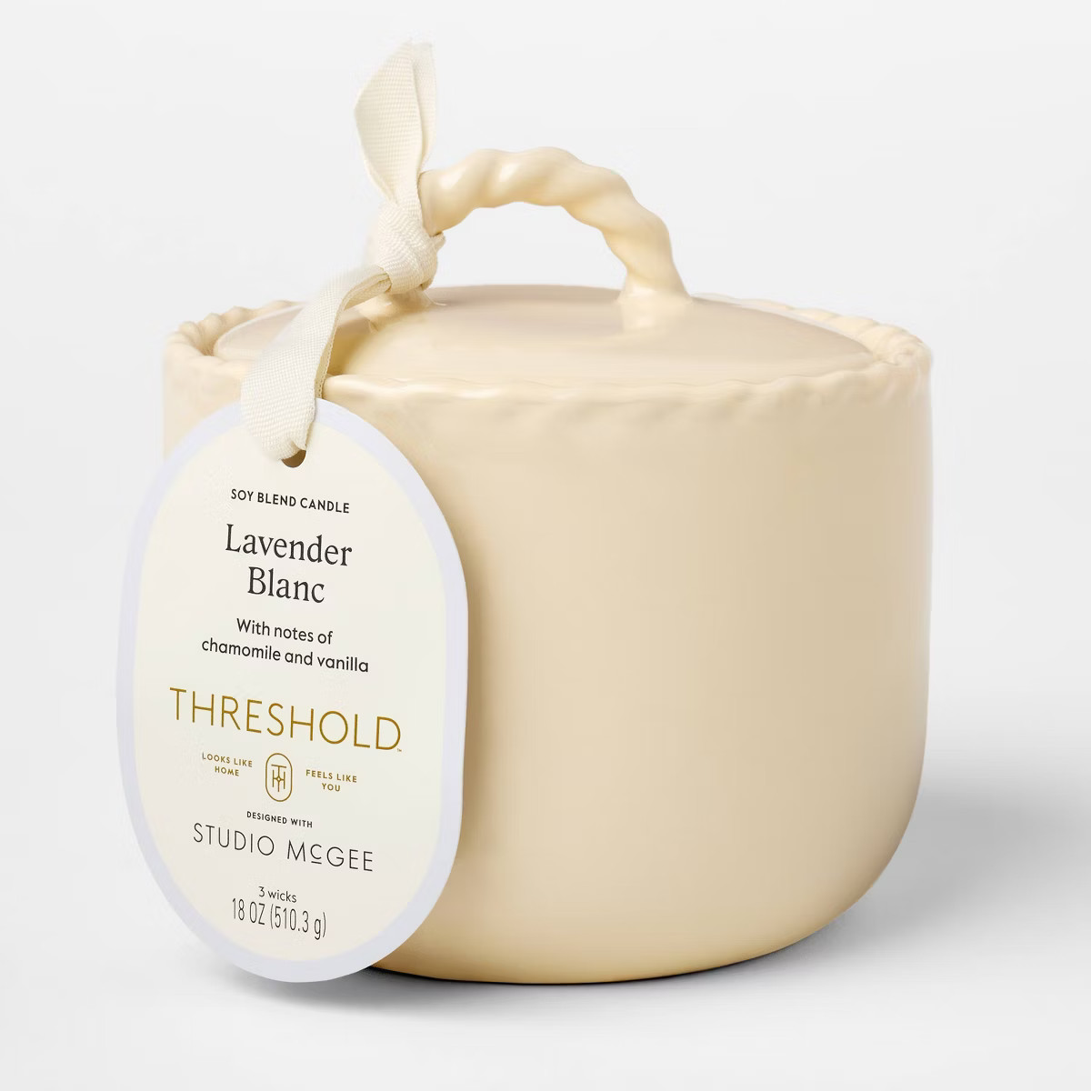3-Wick 18oz Ceramic Jar Candle with Lid Lavender Blanc - Threshold™ designed with Studio McGee | Target