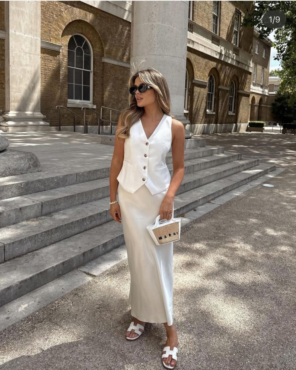 Chic elevated spring summer look. I’ve linked similar options of different prices for the skirt and waistcoat 🤍

#LTKeurope #LTKstyletip #LTKfindsunder100