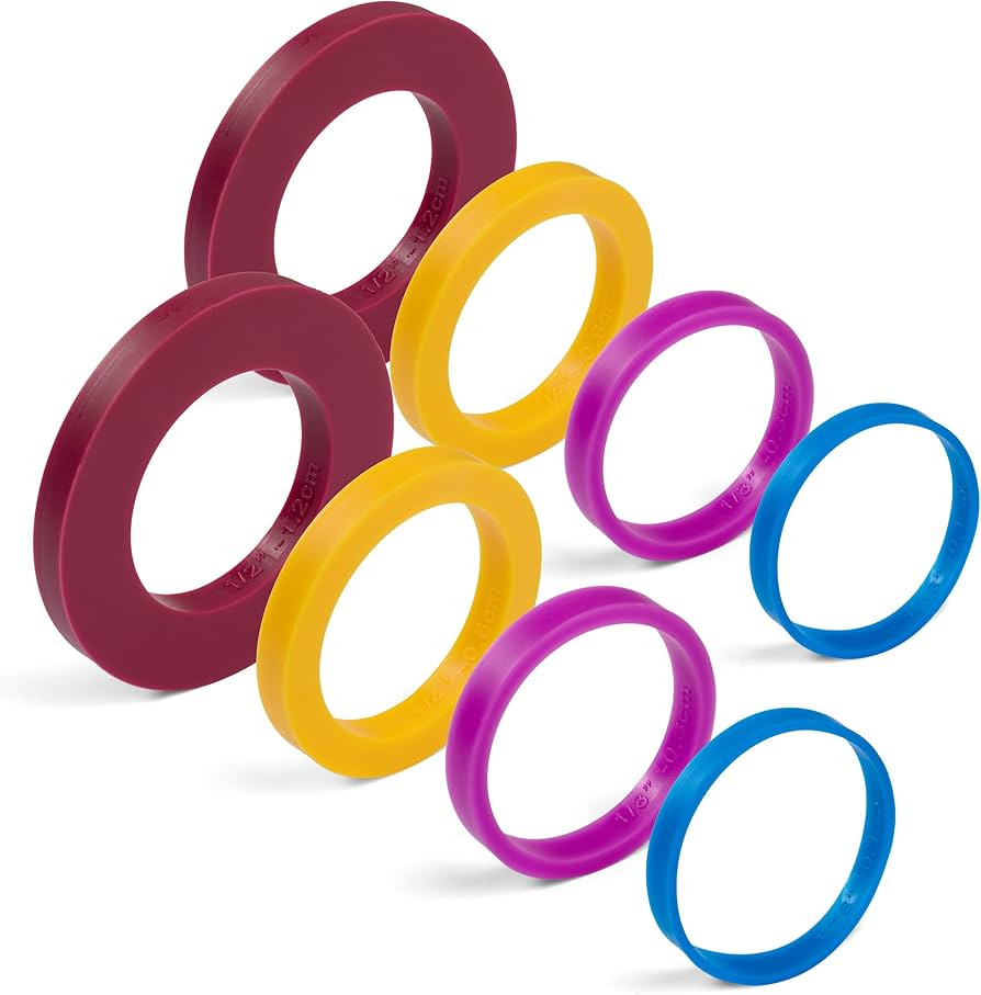 GreenOlive Rolling Pin Guide Ring Spacer Bands (8 Piece Set) Multicolored Flexible Silicone Slip ... | Amazon (US)