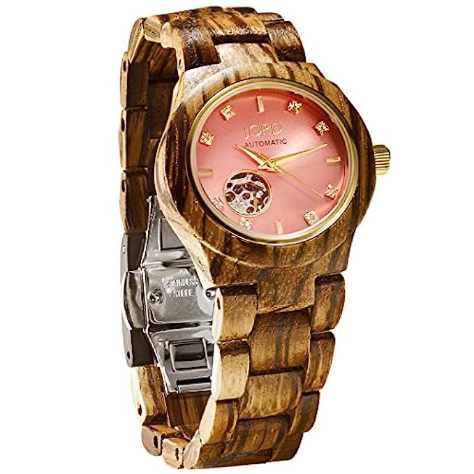 JORD Wooden Watches for Women - Cora Series Skeleton Automatic / Wood Watch Band / Wood Bezel / Self | Amazon (US)