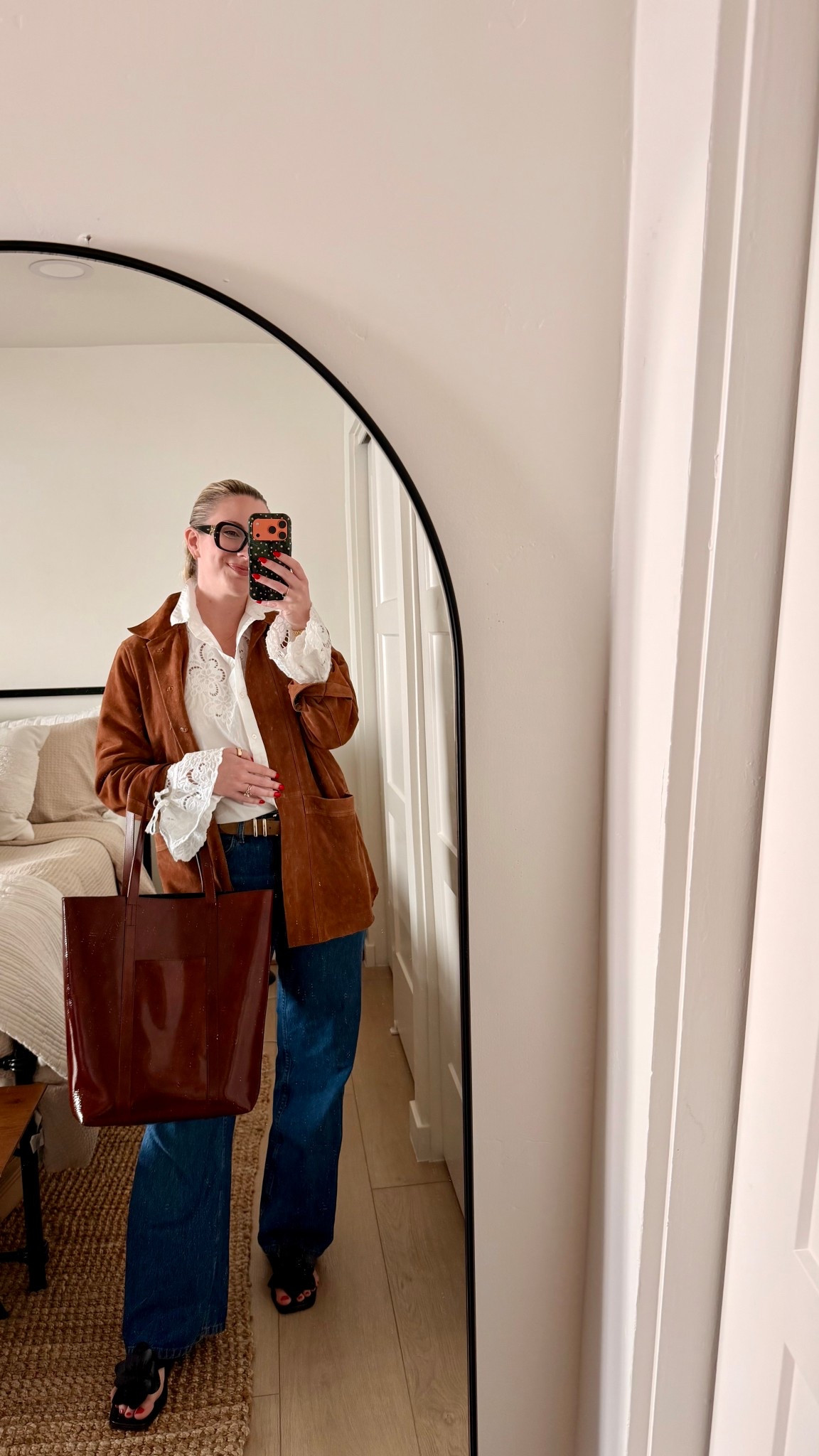 easy everyday chic outfit with the suede will jacket, wide leg denim and my staple white button up.

linked below ✨

#LTKootd #LTKWorkwear #LTKdayinmylife