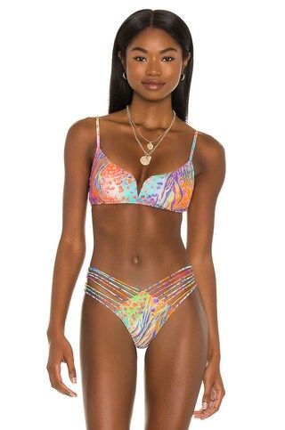 Luli Fama V Splice Bikini Top in Wild Waters from Revolve.com | Revolve Clothing (Global)