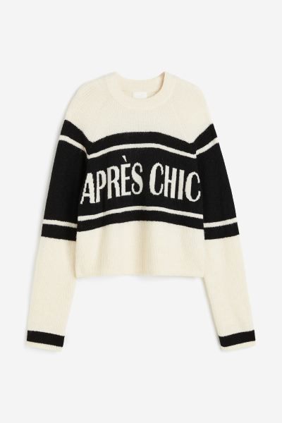 Jacquard-knit Sweater - Black/Après Chic - Ladies | H&M US | H&M (US + CA)