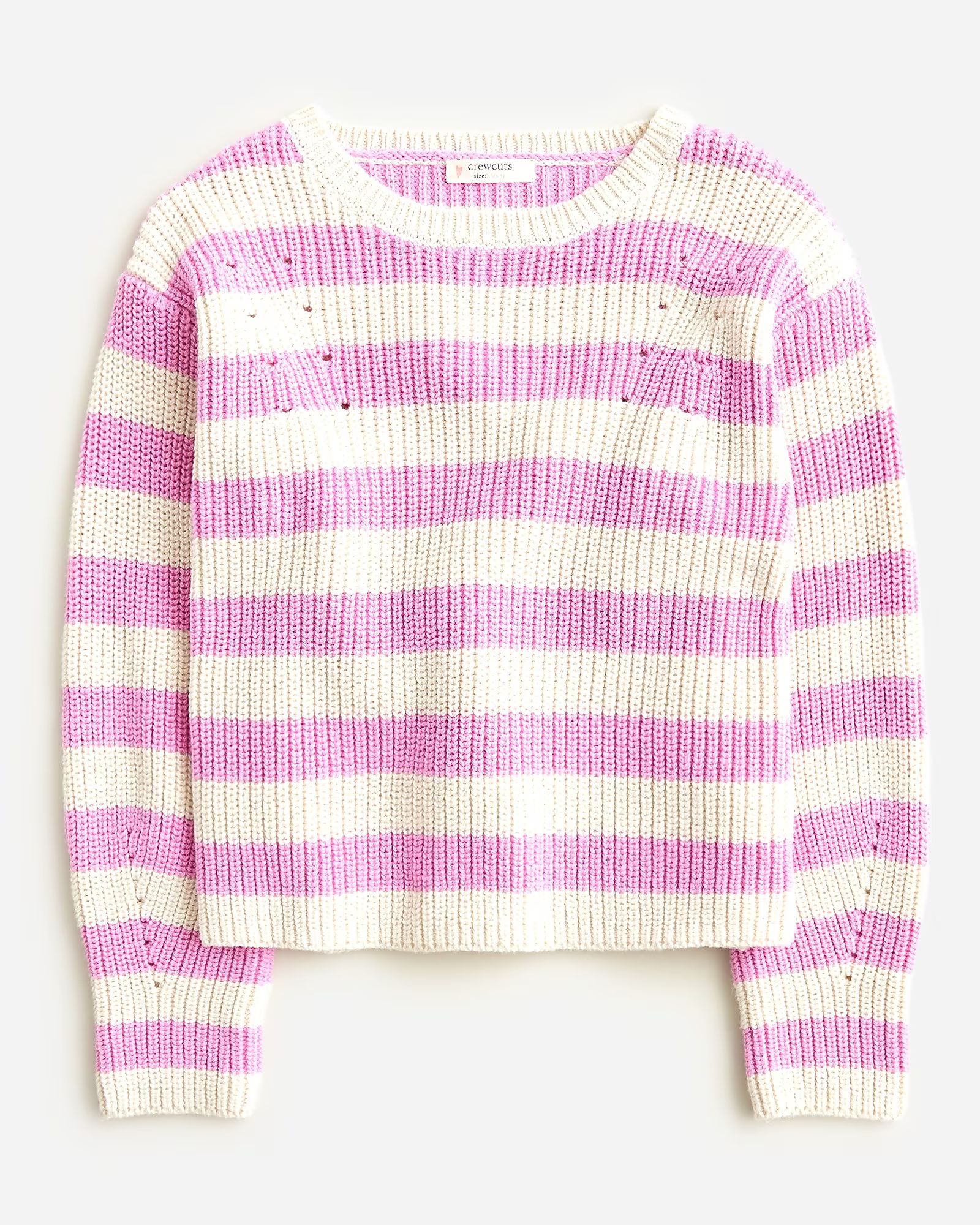 Girls' striped crewneck sweater | J.Crew US