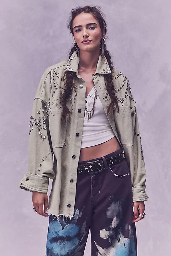 Silver Bells Embellished Shacket | Free People (Global - UK&FR Excluded)
