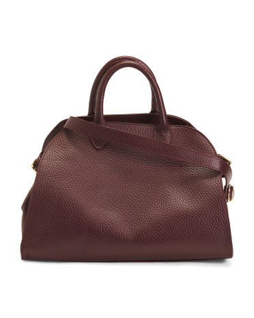 Made In Italy Leather Satchel | TJ Maxx