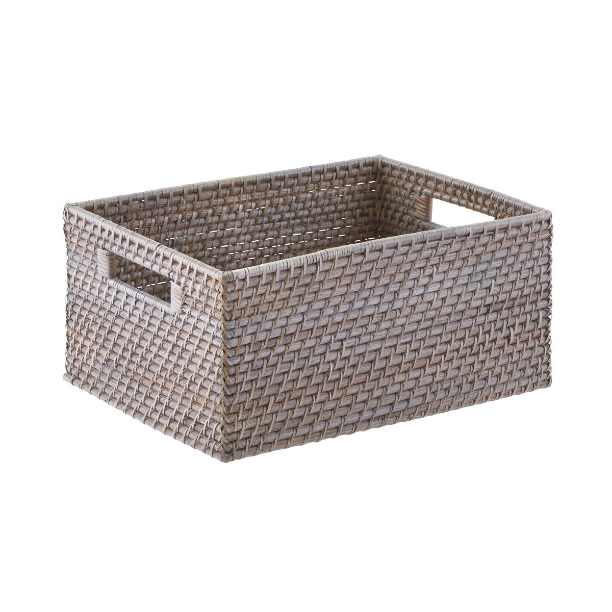 Rattan Bin w/Handles | The Container Store