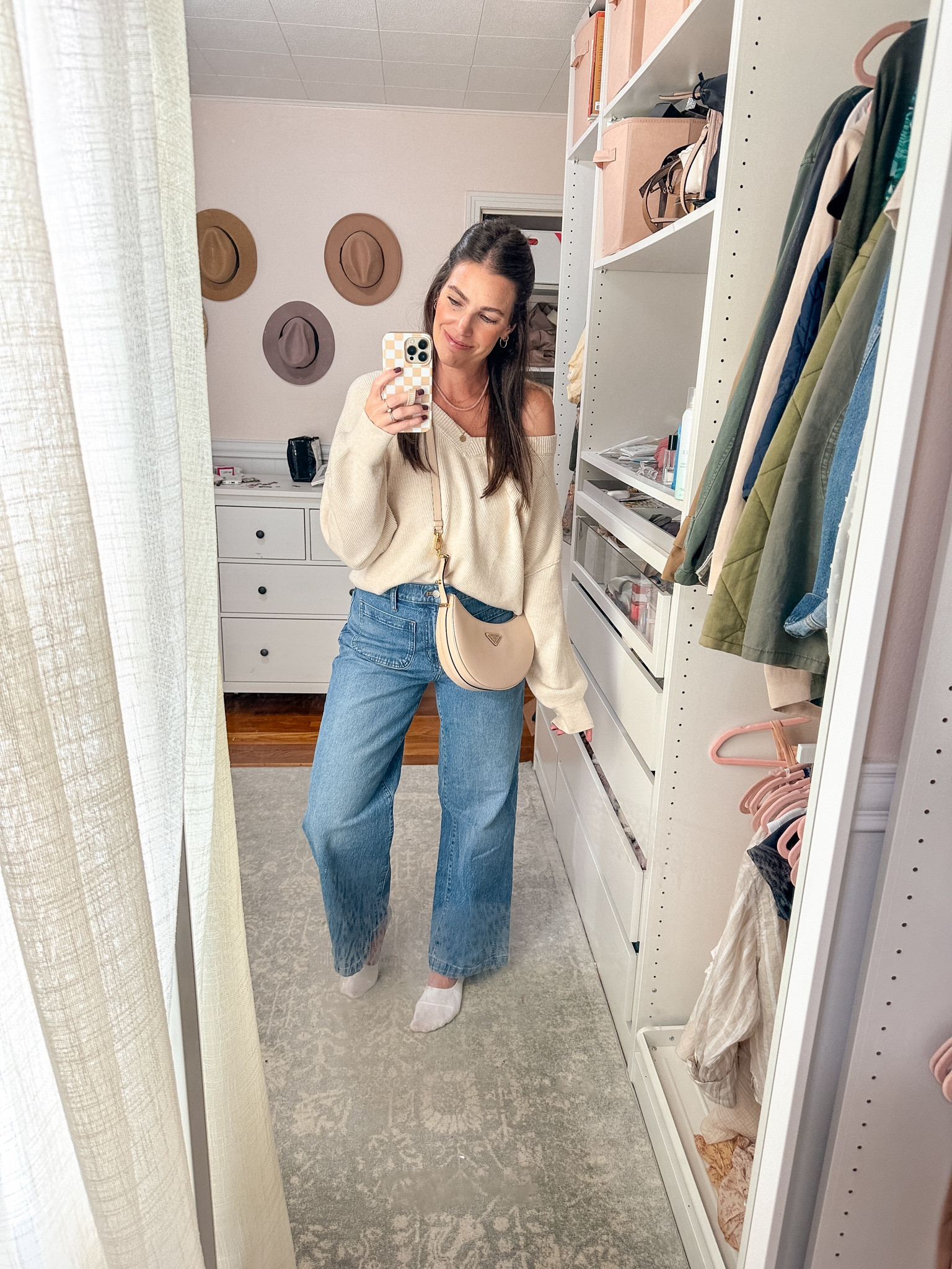 A cozy & casual outfit for dinner last night. Took my new bag 🫶🏼 My head said I thought get black, but my heart needed this color in my collection. 

#LTKxMadewell