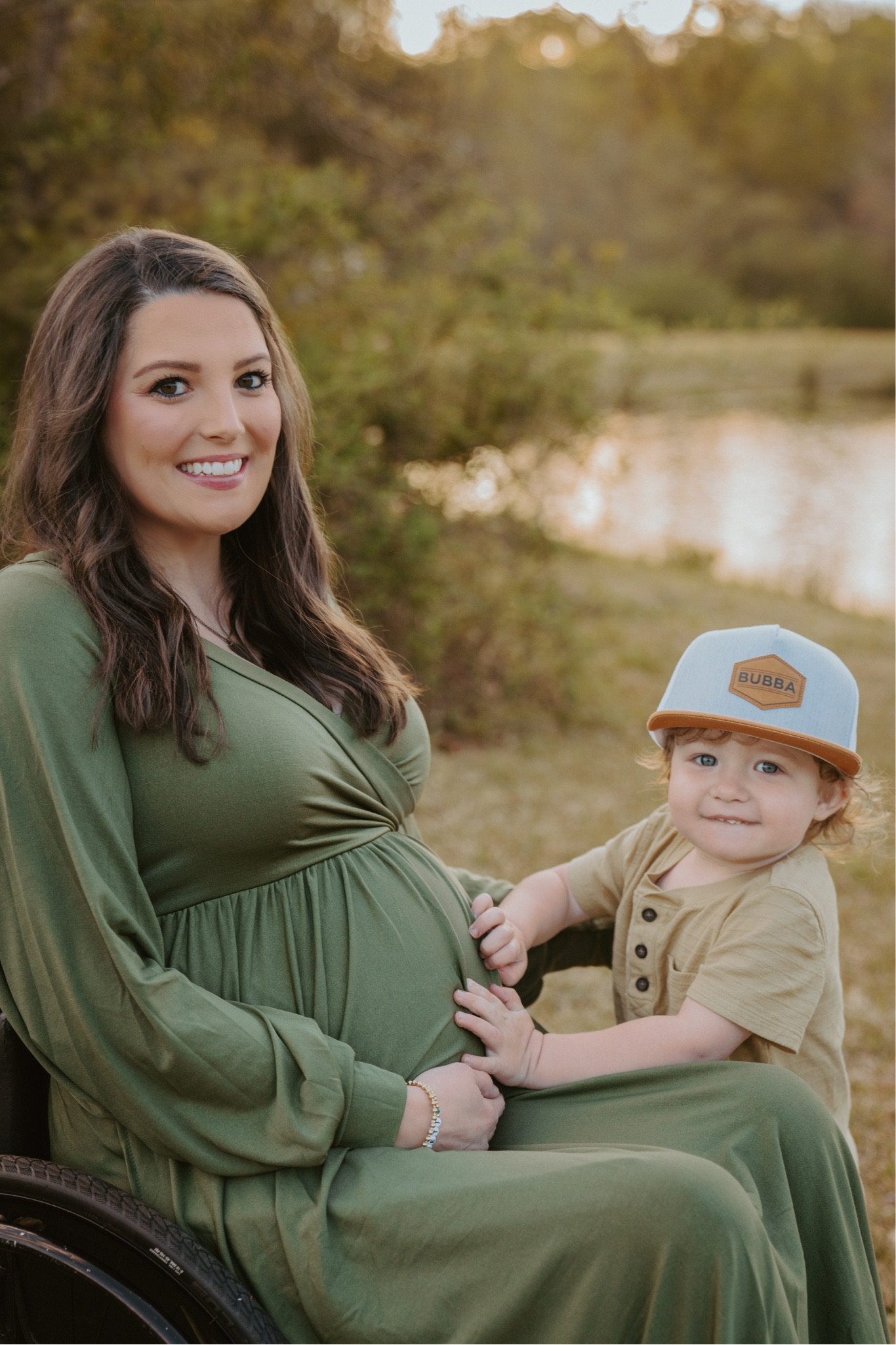 Maternity gown. Maternity dress. Maternity photoshoot dress. Spring maternity dress. Bubba hat. Toddler hat. Big brother outfit. 

#LTKbump #LTKxTarget #LTKbaby