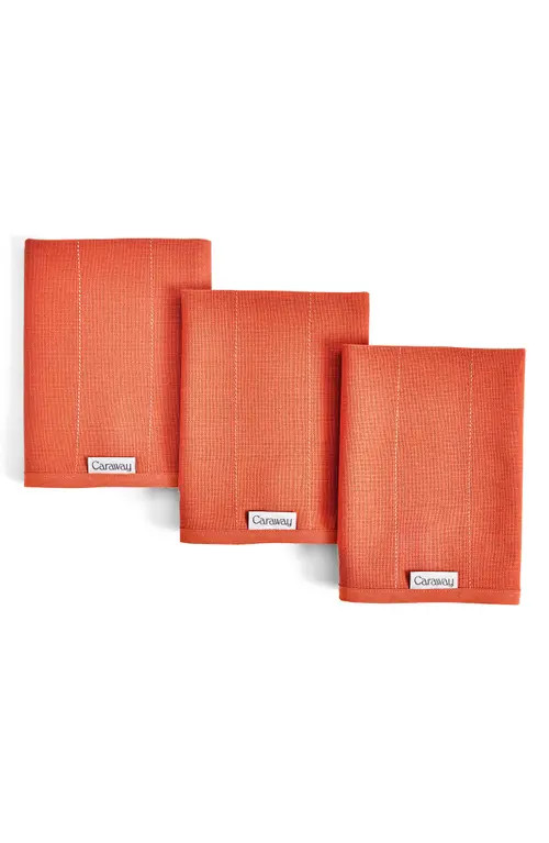 CARAWAY Set of 3 Cotton Tea Towels in Perracotta at Nordstrom | Nordstrom