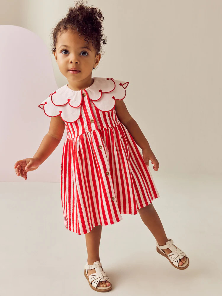 Heart Red Collared Summer Dress (3mths-7yrs) | Next US