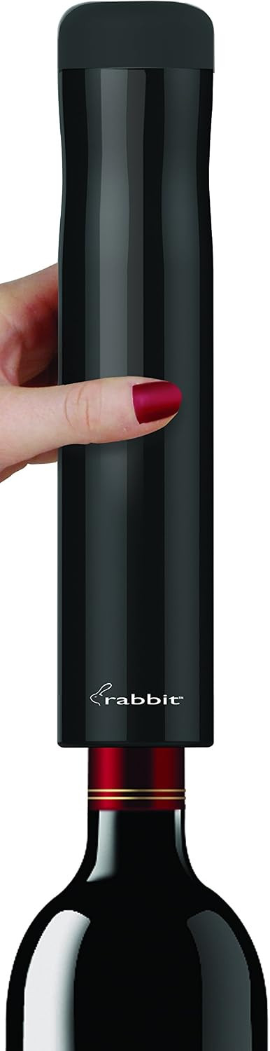 Rabbit Automatic Electric Corkscrew Wine Bottle Opener, One Size, Shiny Black | Amazon (US)