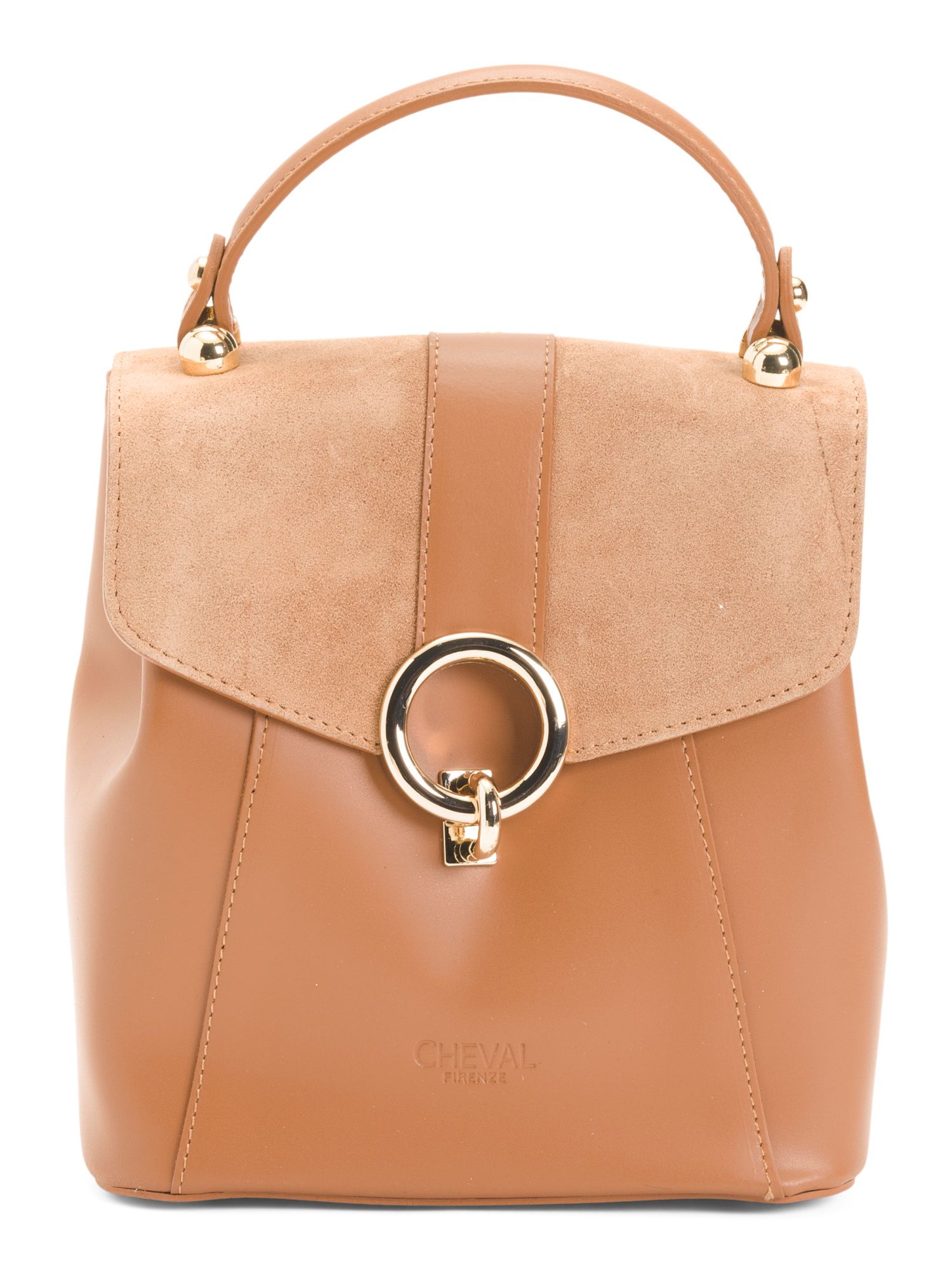 Made In Italy Leather Round Lock Backpack | TJ Maxx