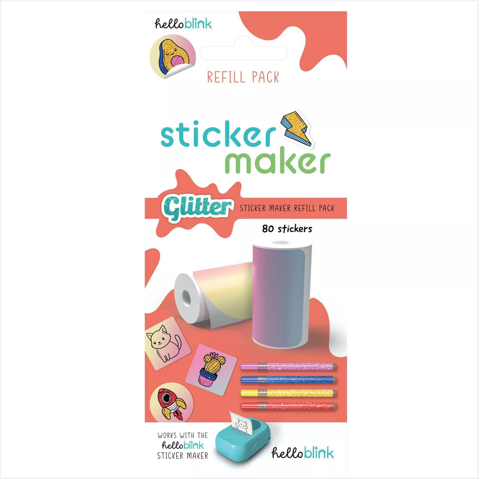 Hello Blink Sticker Maker Refill Pack - 80 Glitter Stickers, Multi | Kohl's