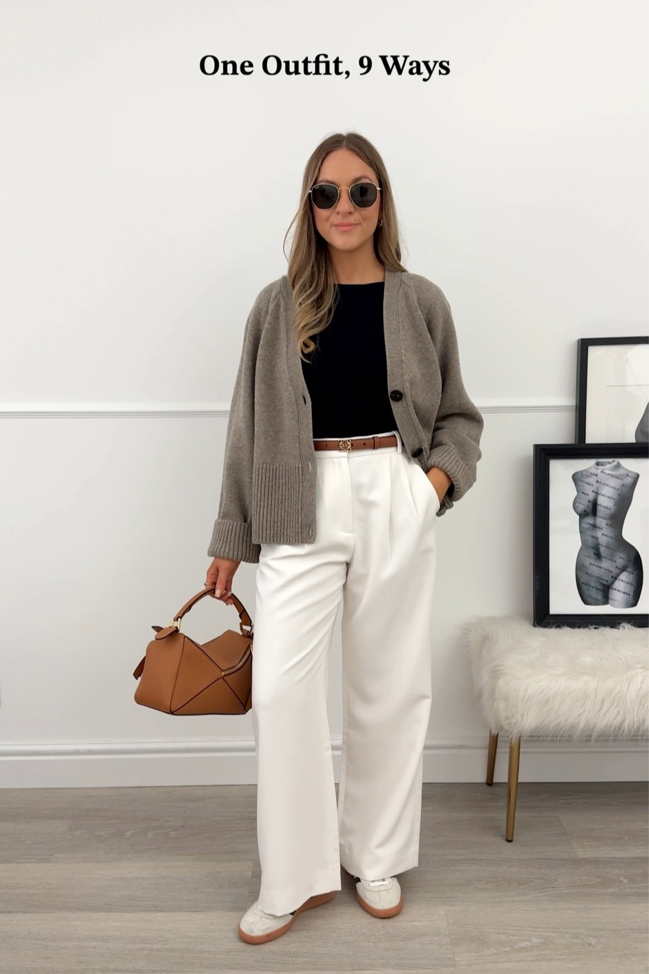 Cardigan outfit with white trousers 

Size details 
Cardigan (old cefin size medium)
Top: xs
Trousers: 26 short
Adidas Spezial: true to size 



#LTKitbag #LTKfindsunder100 #LTKstyletip