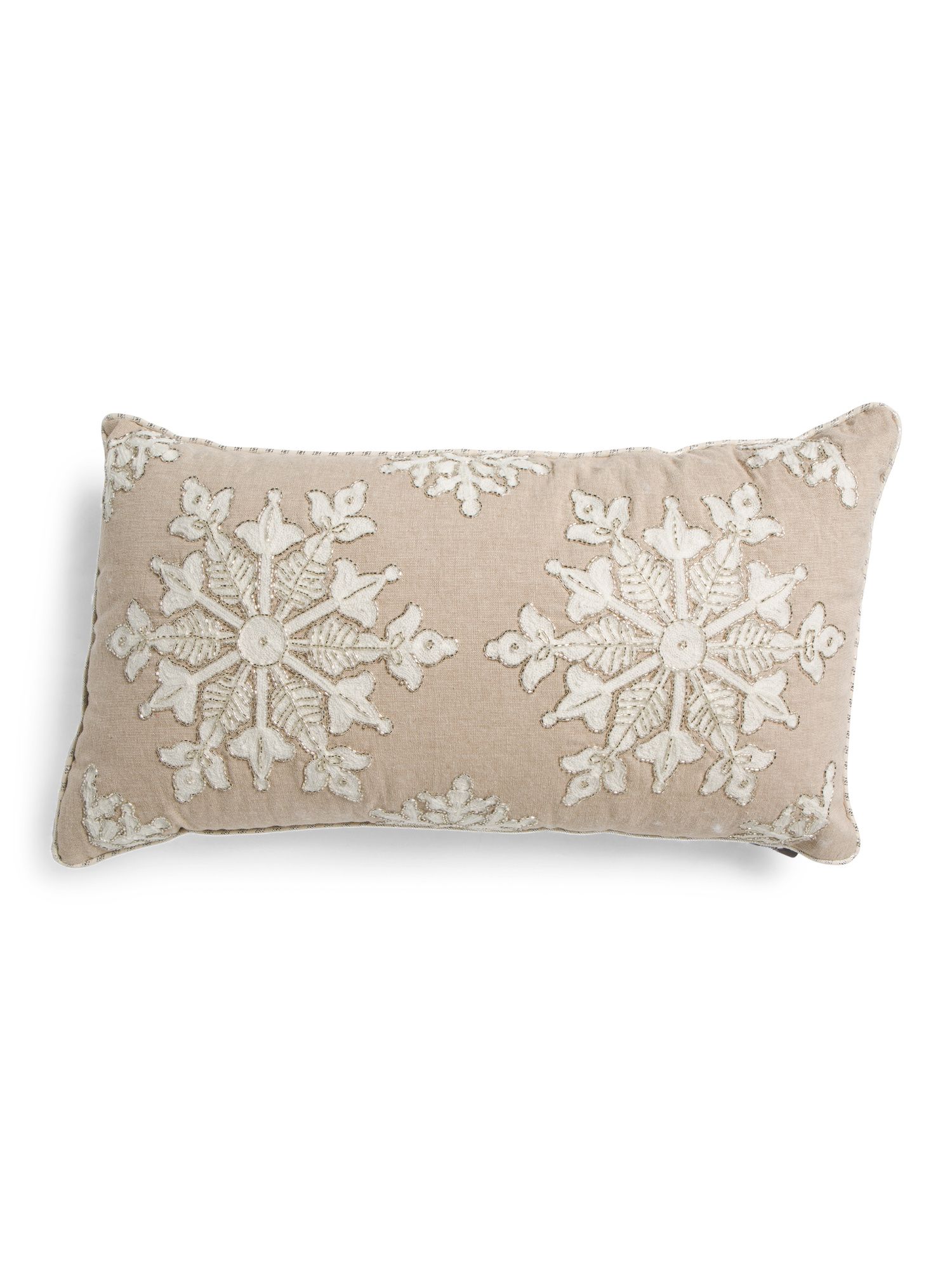 24x14 Embroidered And Beaded Pillow | TJ Maxx