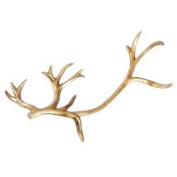 Malcolm Rustic Lodge Gold Brass Deer Antlers Sculpture - Large | Kathy Kuo Home