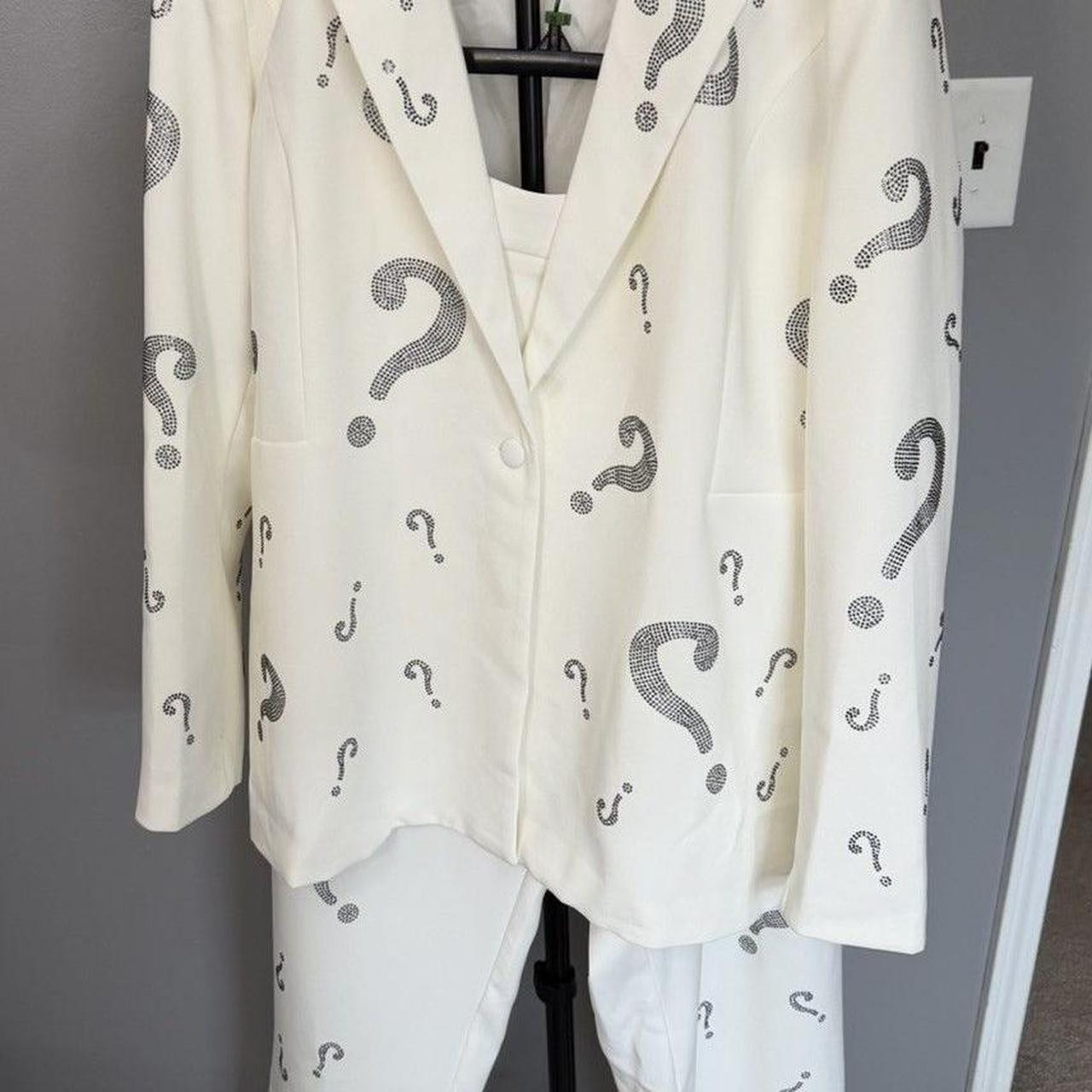 L'Artiste Women's Blazer Jacket - White/Silver - 3XL | Depop US