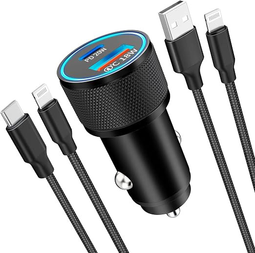 [Apple MFi Certified] iPhone Fast Car Charger, Veetone 38W Dual Port USB C Power Delivery All Met... | Amazon (US)