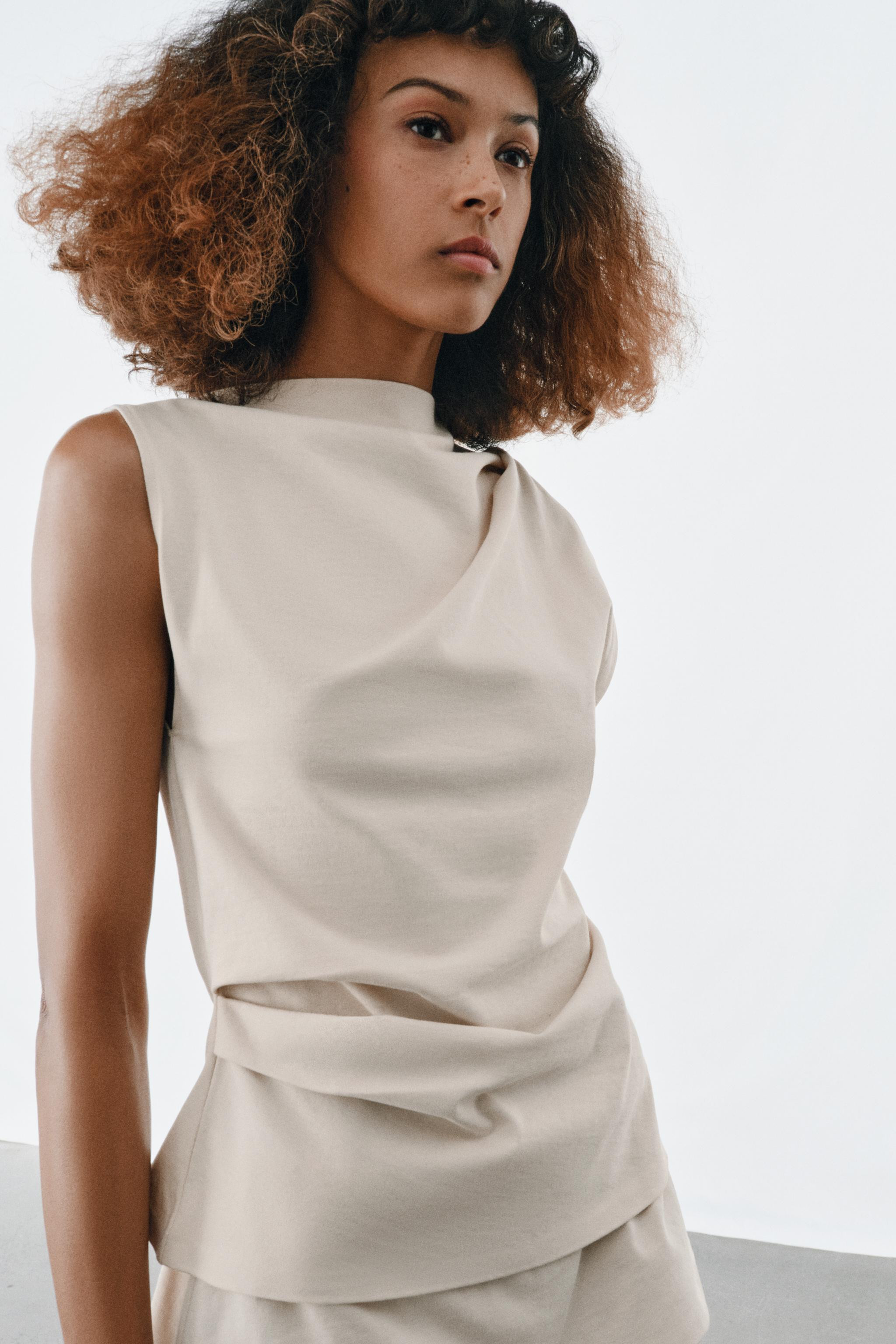 DRAPED COTTON TOP | Zara UK